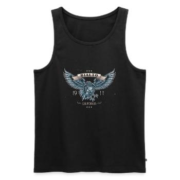 Rialto California Adventure Wander City Eagle 1911 - Men's Premium Organic Tank Top - black - Front - Michal (187cm)