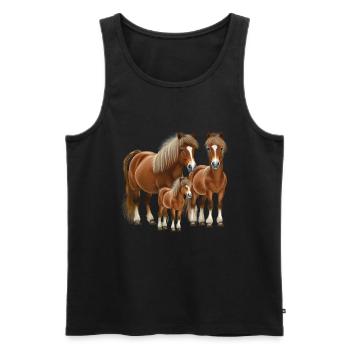 Shetland Pony Familie Famille Shetty - Débardeur bio Premium Homme - noir - Devant - Michal (187cm)