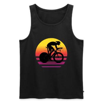 Femmes Vélo de route Hommes Cyclistes de route Vélo de route - Débardeur bio Premium Homme - noir - Devant - Michal (187cm)