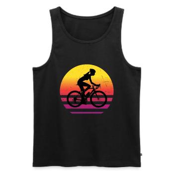Cycling Mountain Bike Bicycle Men - Men's Premium Organic Tank Top - black - Front - Michal (187cm)