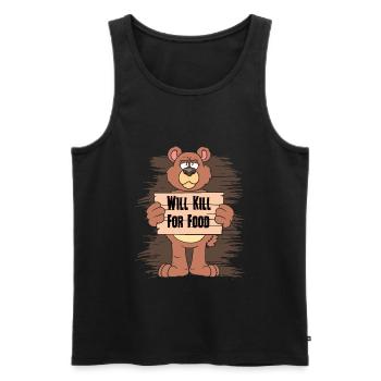 Ich toete fuer essen Baerchen - Männer Premium Bio Tank Top - Schwarz - Vorne - AI Model Male 178 light (178cm)