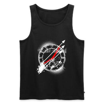 Tattoo Style Clock Face Clock - Men's Premium Organic Tank Top - black - Front - AI Model Male 178 light (178cm)