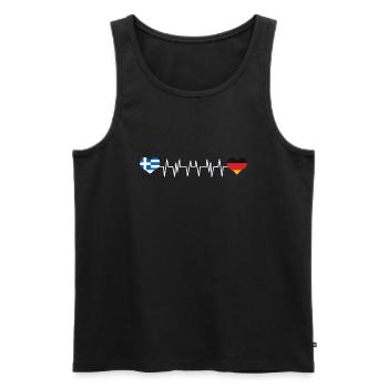 Germany greece flag - Men's Premium Organic Tank Top - black - Front - Michal (187cm)