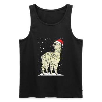 Christmas alpaca llama - Men's Premium Organic Tank Top - black - Front - AI Model Male 178 light (178cm)