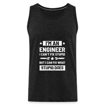 Ingenieur Sarcastic Humor - Männer Premium Bio Tank Top - Anthrazit - Vorne - Alexander (188cm)