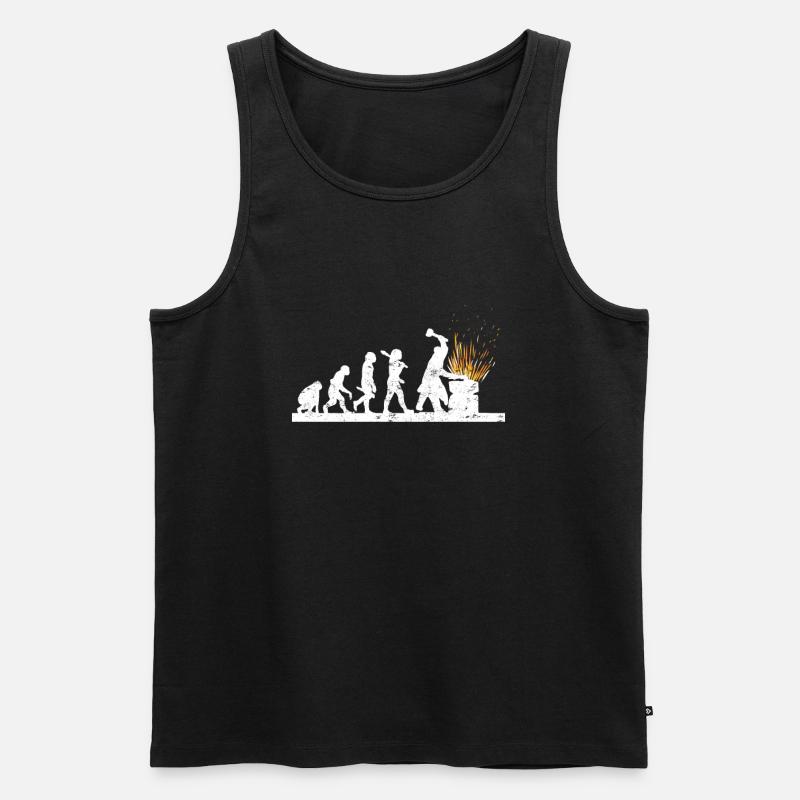 Evolution des Schmiedehandwerks - Männer Premium Bio Tank Top - Schwarz