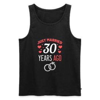 30e anniversaire de mariage - Débardeur bio Premium Homme - noir - Devant - AI Model Male 178 light (178cm)