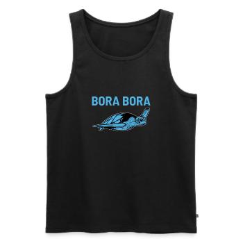 Tortue de bora bora - Débardeur bio Premium Homme - noir - Devant - AI Model Male 178 light (178cm)