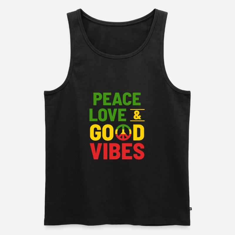 Hippie - Männer Premium Bio Tank Top - Schwarz