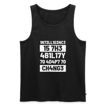 Intelligenz-Nerd Wissenschaft Zitat - Männer Premium Bio Tank Top - Schwarz - Vorne - Michal (187cm)