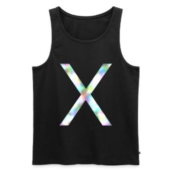 X - Arc-en-ciel - Débardeur bio Premium Homme - noir - Devant - AI Model Male 178 light (178cm)