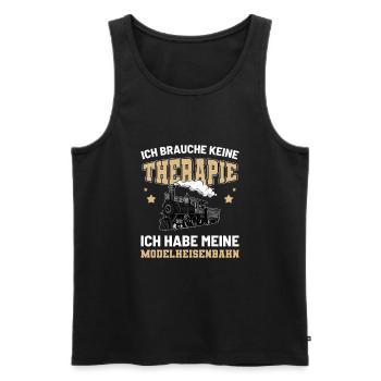 Modellzüge Lokomotivfahrzeug - Männer Premium Bio Tank Top - Schwarz - Vorne - AI Model Male 178 light (178cm)