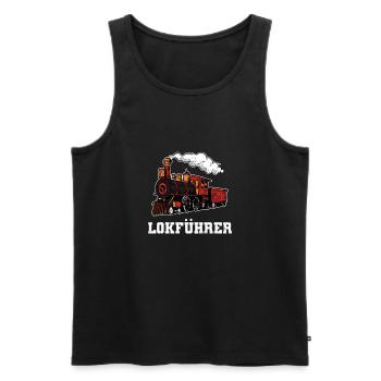 Züge Lokomotivführer - Männer Premium Bio Tank Top - Schwarz - Vorne - AI Model Male 178 light (178cm)