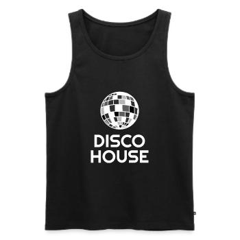 Disco House - Débardeur bio Premium Homme - noir - Devant - AI Model Male 178 light (178cm)