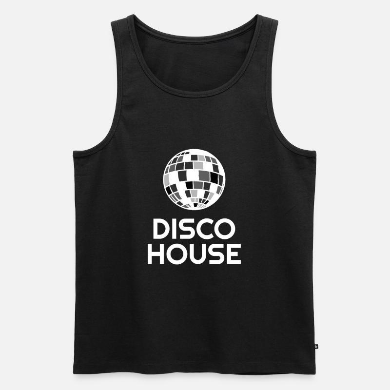 Disco House - Männer Premium Bio Tank Top - Schwarz