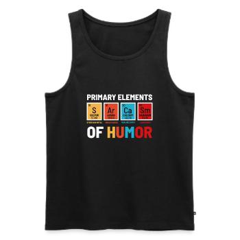 science du sarcasme - Débardeur bio Premium Homme - noir - Devant - AI Model Male 178 light (178cm)