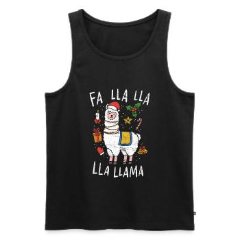 Noël Lama - Débardeur bio Premium Homme - noir - Devant - Michal (187cm)