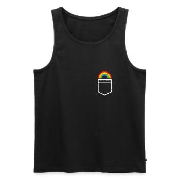 LGBT Stolz Regenbogenflagge - Männer Premium Bio Tank Top - Schwarz - Vorne - Michal (187cm)