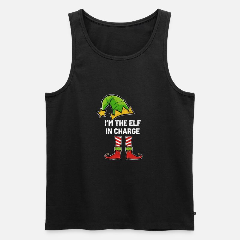 Weihnachten im Einsatz Elf - Männer Premium Bio Tank Top - Schwarz