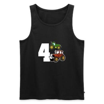4th birthday tractor - Men's Premium Organic Tank Top - black - Front - Michal (187cm)