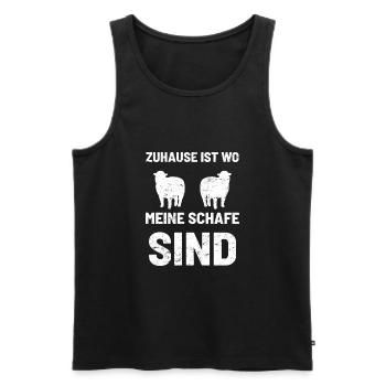 Zuhause ist wo meine Schafe sind - Männer Premium Bio Tank Top - Schwarz - Vorne - AI Model Male 178 light (178cm)