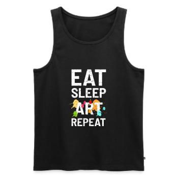 Kunstlehrerin Künstlerin - Männer Premium Bio Tank Top - Schwarz - Vorne - AI Model Male 178 light (178cm)