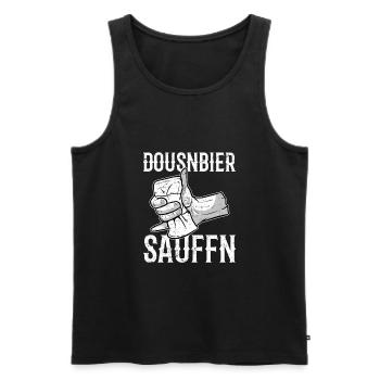 Dosenbier-Rockschild - Männer Premium Bio Tank Top - Schwarz - Vorne - Michal (187cm)
