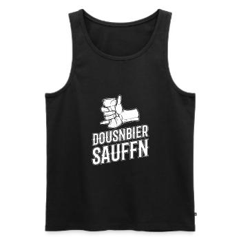 Dosenbier-Partei - Männer Premium Bio Tank Top - Schwarz - Vorne - AI Model Male 178 light (178cm)
