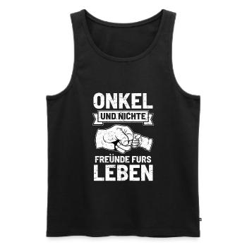 Onkel Nichte - Männer Premium Bio Tank Top - Schwarz - Vorne - Michal (187cm)