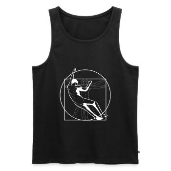 Klettern Bergsteigen Bergsteiger Wandern - Männer Premium Bio Tank Top - Schwarz - Vorne - Michal (187cm)