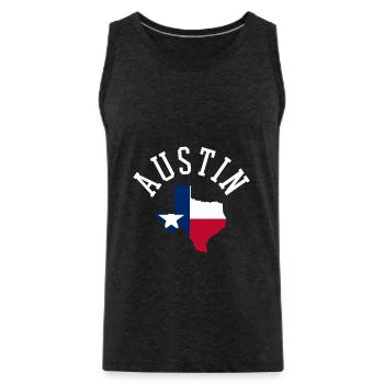 Armoiries du Texas Austin - Débardeur bio Premium Homme - charbon - Devant - Alexander (188cm)