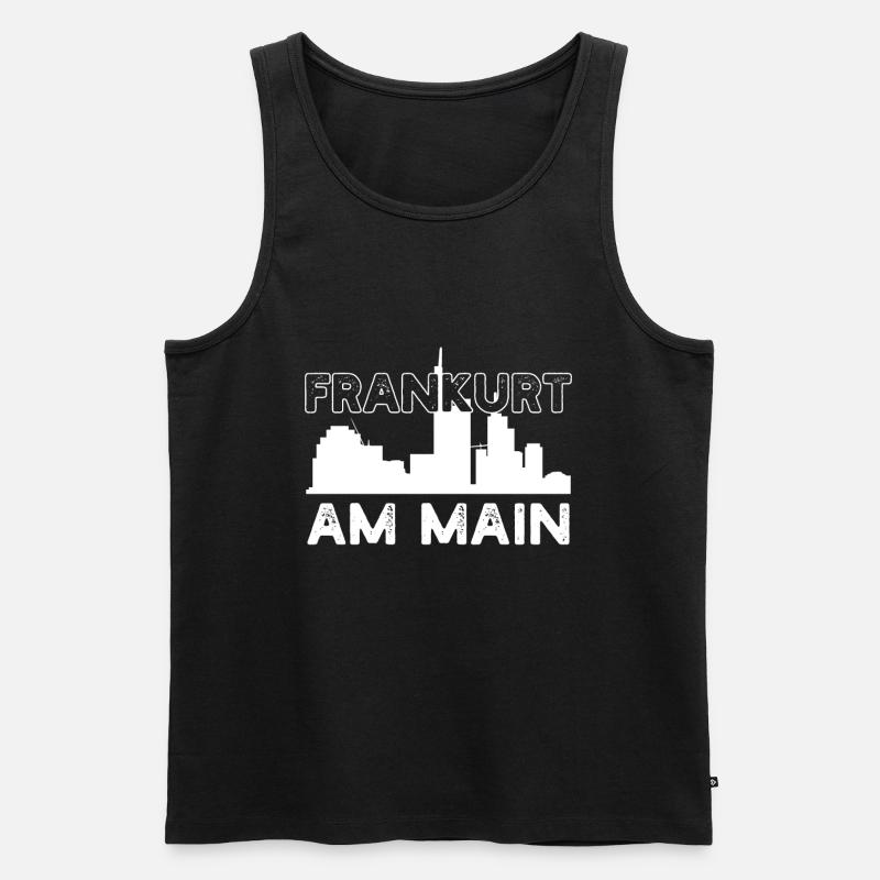 Frankfurt Stadt Skyline FFM Main - Männer Premium Bio Tank Top - Schwarz