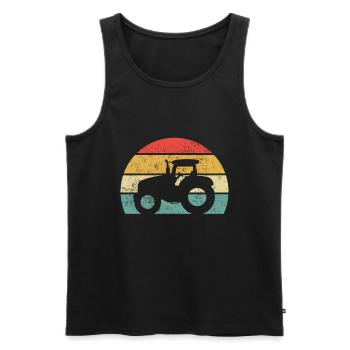 Farmer tractor harvesting tractor farmer farmer pasture - Men's Premium Organic Tank Top - black - Front - AI Model Male 178 light (178cm)