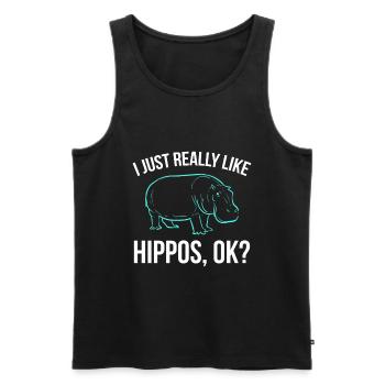Flusspferde Nilpferd Großflusspferd Hippopotamus - Männer Premium Bio Tank Top - Schwarz - Vorne - AI Model Male 178 light (178cm)