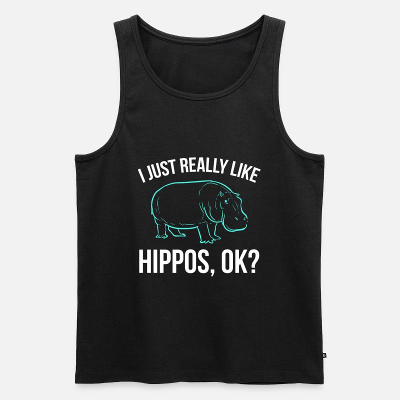 Flusspferde Nilpferd Großflusspferd Hippopotamus - Männer Premium Bio Tank Top - Schwarz