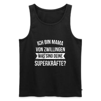 Zwillingsmama Mama Zwillinge Superkräfte Eineiig - Männer Premium Bio Tank Top - Schwarz - Vorne - Michal (187cm)