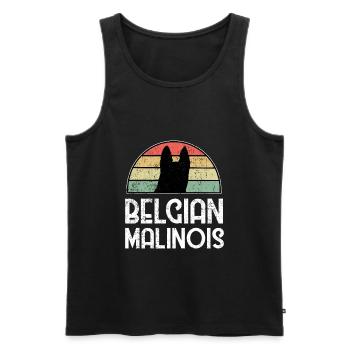 Belgian Shepherd Dog Animal Belgian - Men's Premium Organic Tank Top - black - Front - AI Model Male 178 light (178cm)