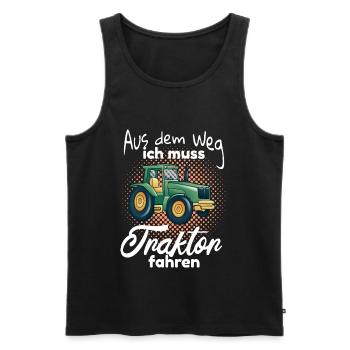 Kinder Traktor fahren Spruch - Männer Premium Bio Tank Top - Schwarz - Vorne - AI Model Male 178 light (178cm)