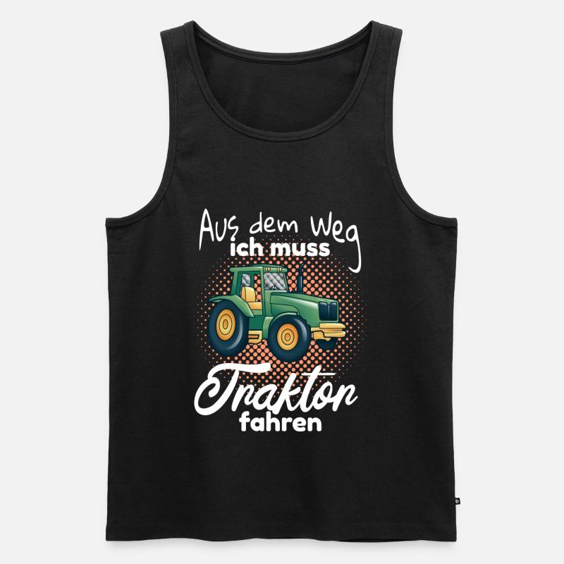 Kinder Traktor fahren Spruch - Männer Premium Bio Tank Top - Schwarz
