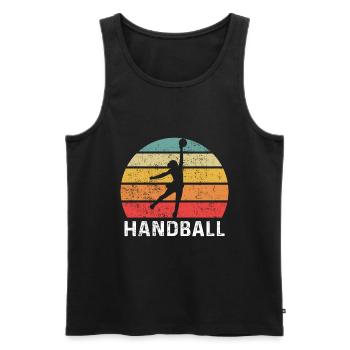 Handball vintage rétro - Débardeur bio Premium Homme - noir - Devant - Michal (187cm)