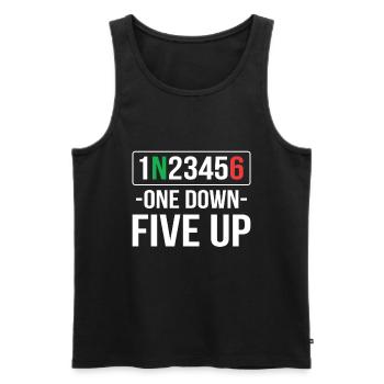 One Down Motorcycle Motorcyclist Five Up - Men's Premium Organic Tank Top - black - Front - AI Model Male 178 light (178cm)