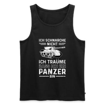 Ich Schnarche Nicht Träume Panzer Panzerfahrer - Männer Premium Bio Tank Top - Schwarz - Vorne - Michal (187cm)