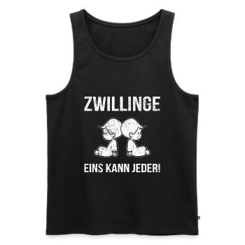 Zwillinge Eins Kann Jeder Schwanger Mutter Vater - Männer Premium Bio Tank Top - Schwarz - Vorne - AI Model Male 178 light (178cm)
