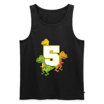 5 Jahre Geburtstags Dinos Jungs Saurier - Männer Premium Bio Tank Top - Schwarz - Vorne - Michal (187cm)