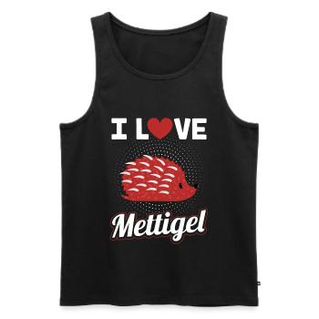 Ich liebe Mettigel Hackepeter Mett - Männer Premium Bio Tank Top - Schwarz - Vorne - Michal (187cm)