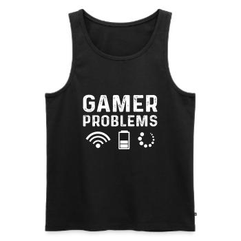 Gamer Problems Wlan Battery Loading Game - Men's Premium Organic Tank Top - black - Front - Michal (187cm)