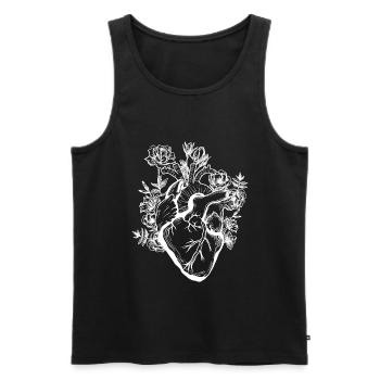 Coeur et fleurs - Débardeur bio Premium Homme - noir - Devant - Michal (187cm)