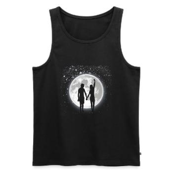 Moon star couple romantic valentines day gift - Men's Premium Organic Tank Top - black - Front - AI Model Male 178 light (178cm)