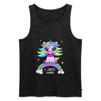 Licorne gamer gamer gamer - Débardeur bio Premium Homme - noir - Devant - AI Model Male 178 light (178cm)