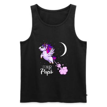 Ist mir Pups Einhorn Pups - Männer Premium Bio Tank Top - Schwarz - Vorne - AI Model Male 178 light (178cm)